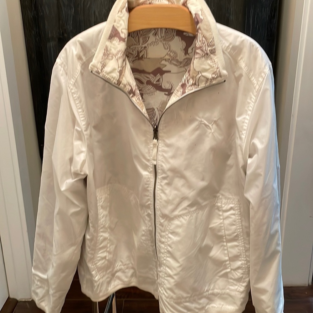 Puma White with lined Reversible Windbreaker